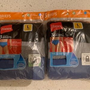 Hanes Men's Tagless Briefs - Black, Gray, Blue Pack